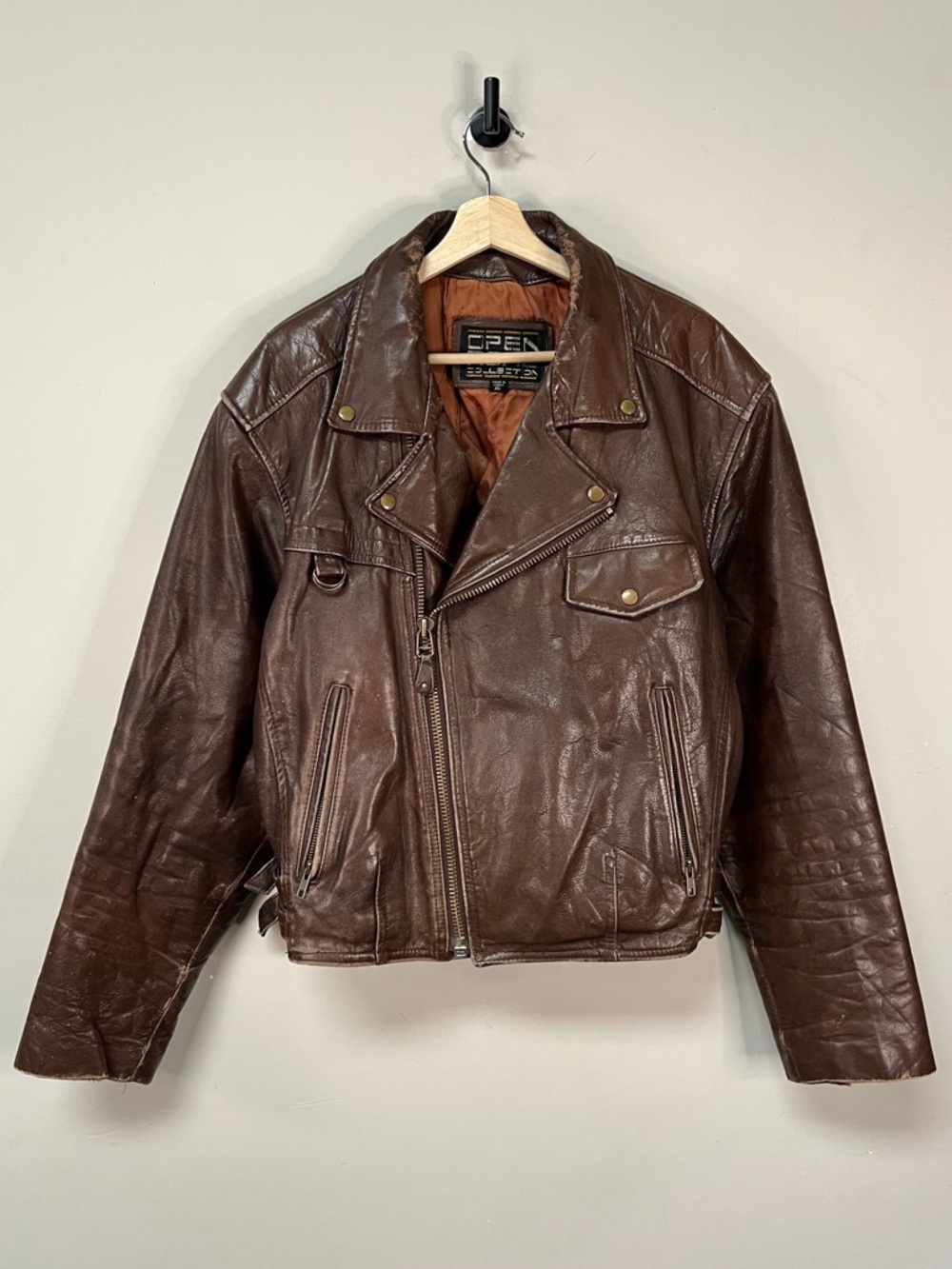 Vintage Leather Biker Jacket